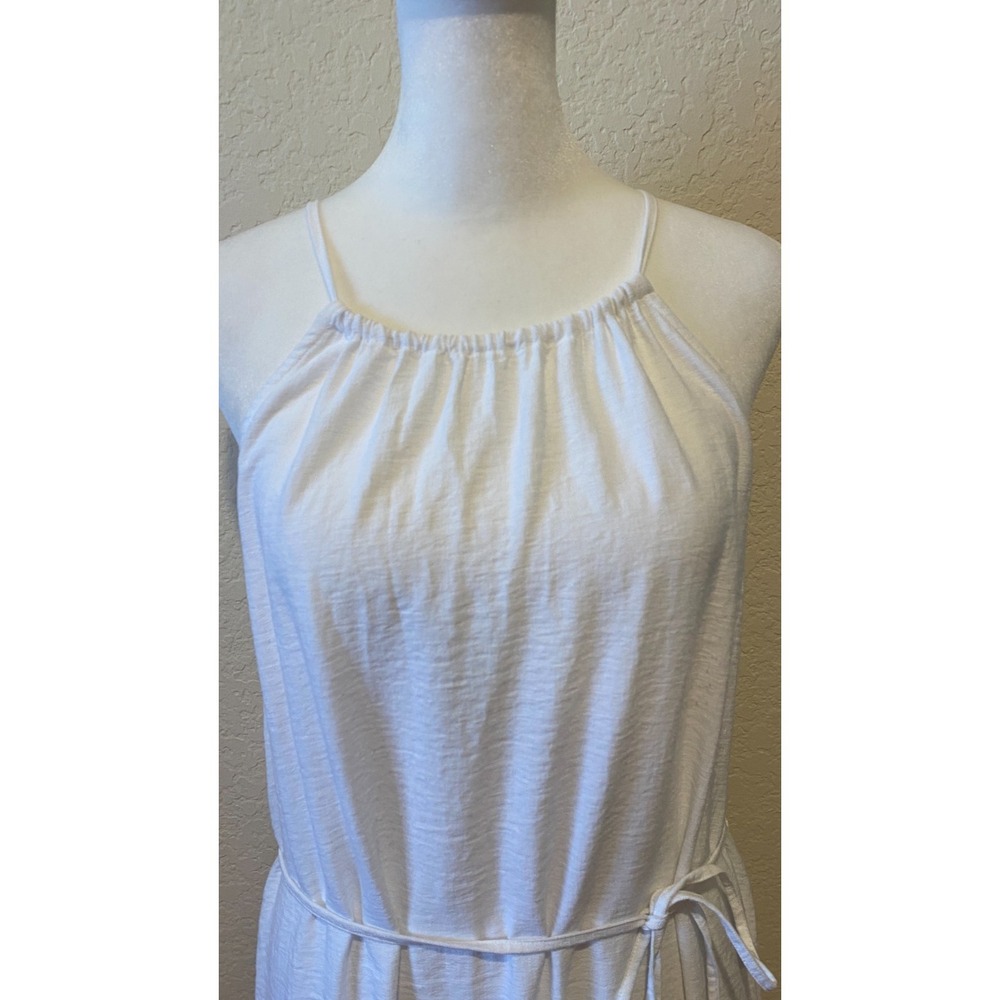Banana‎ Republic White Halter Maxi Dress Size 4P Bridal Beach Cottage Minimalist - Picture 2 of 10